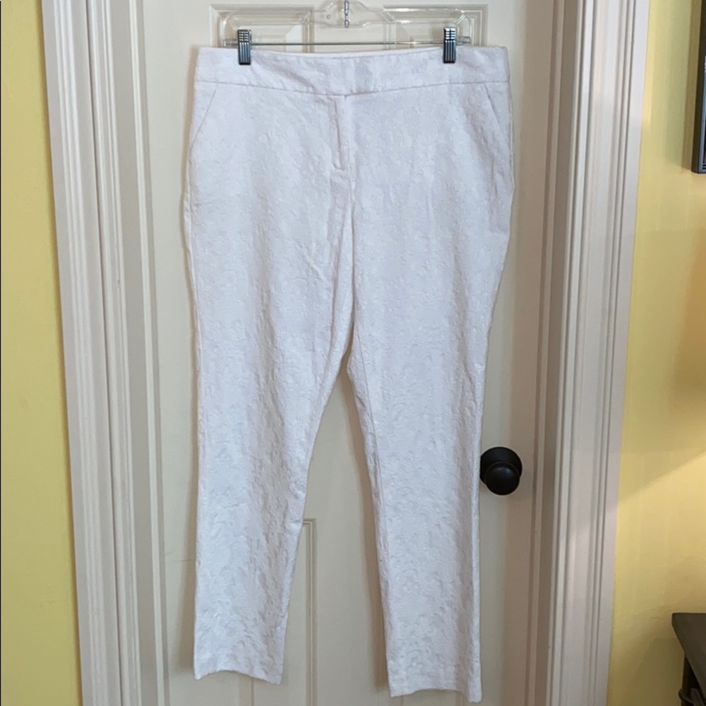 Laundry Embroidered White Pants